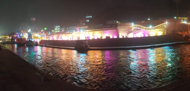 Night time Har ki Pauri, Haridwar view 22 jan 2024